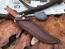 Ръчно изработен ловен нож махагонова дръжка и месингов гард