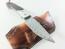 Ръчно направен сгъваем автоматичен нож от дамаска стомана и кожен калъф 
