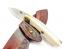 Ръчно направен ловен нож от неръждаема стомана и дръжка от бял кориан