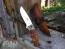 Красив ловен нож с дървена дръжка от елша и бронзов гард - ръчна изработка
