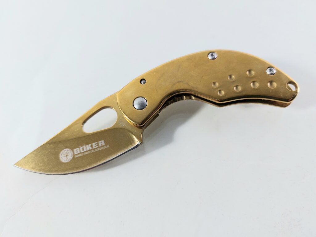 Малко сгъваемо джобно метално ножче F87 Gold  |  Lesno.org
